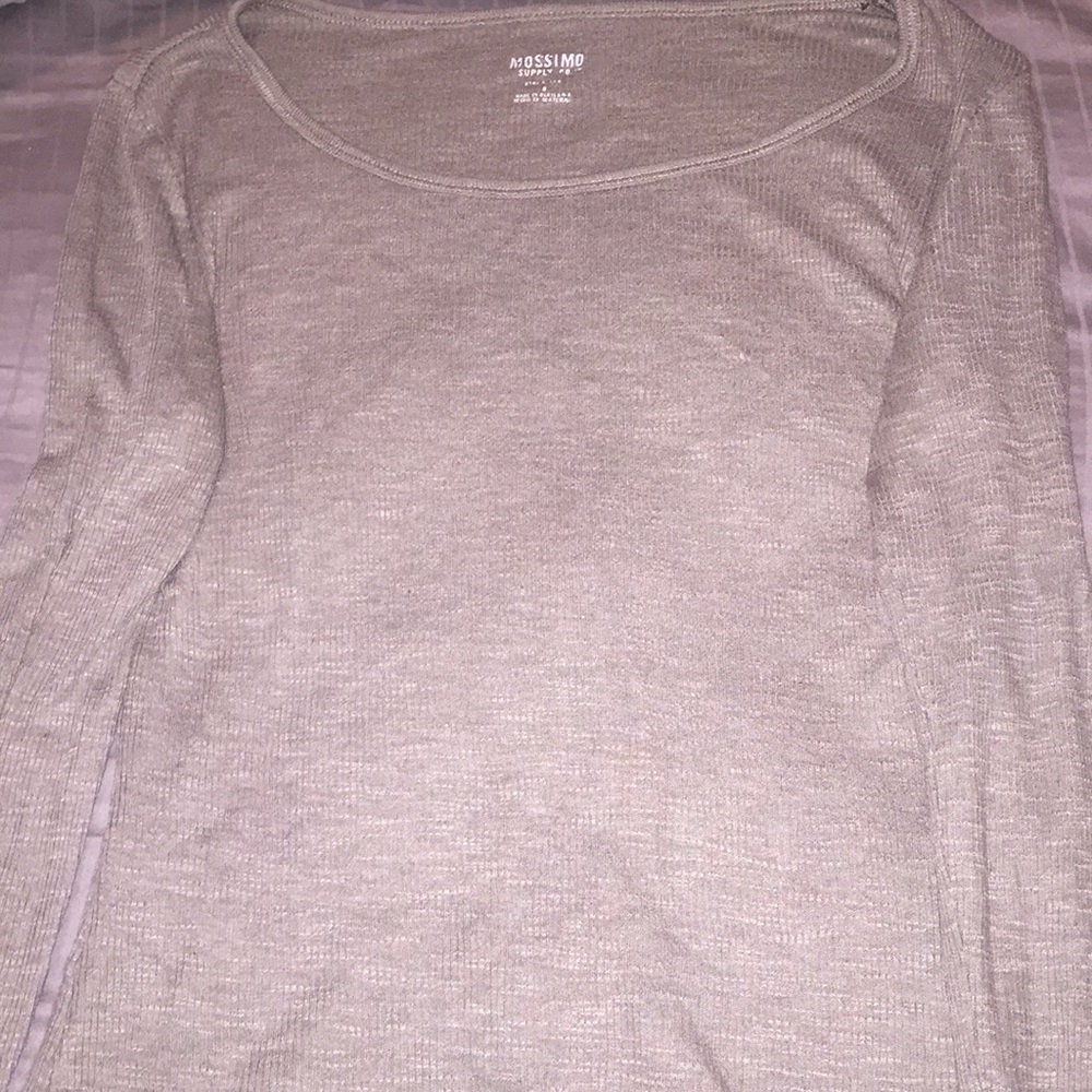 Light olive green/Light grey blouse.